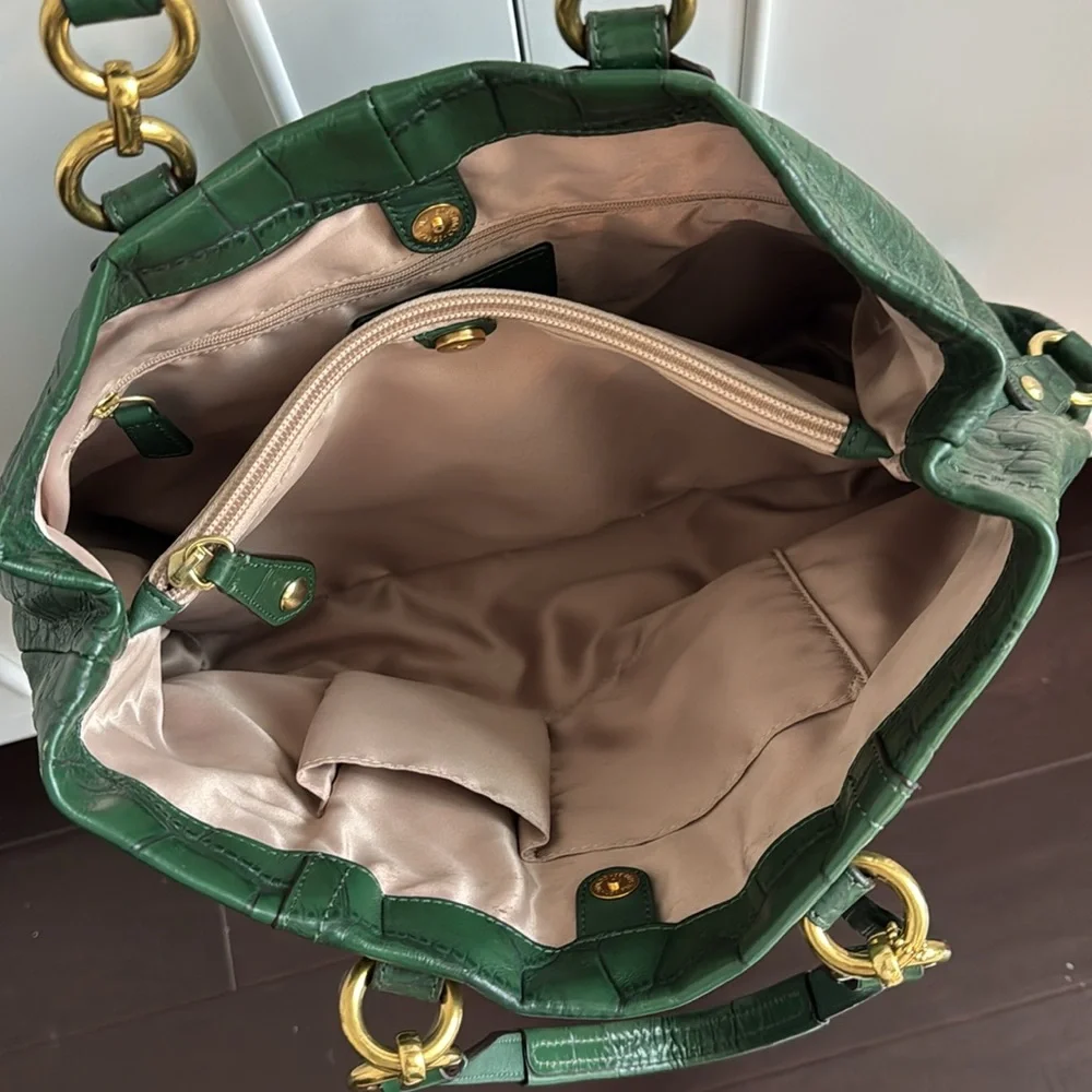 BEAUTIFUL DARK GREEN COACH HANDBAG - Picture 4 of 6